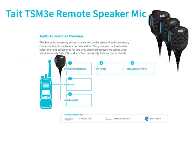 TSM3e Tait Remote Speaker Microphone 2 Watts Noisy Environments