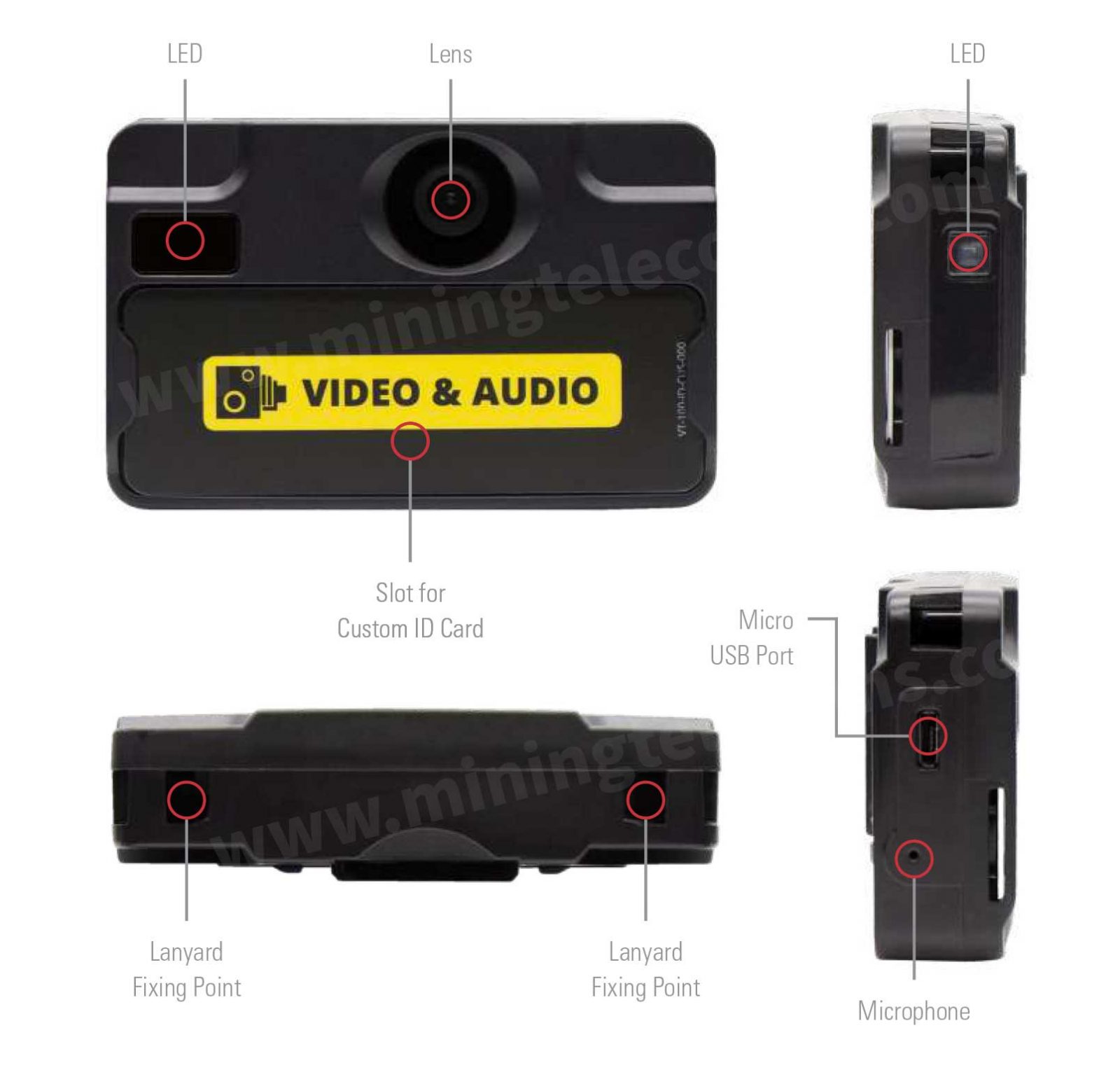 VT100 ID Card Micro USB Port Microphone